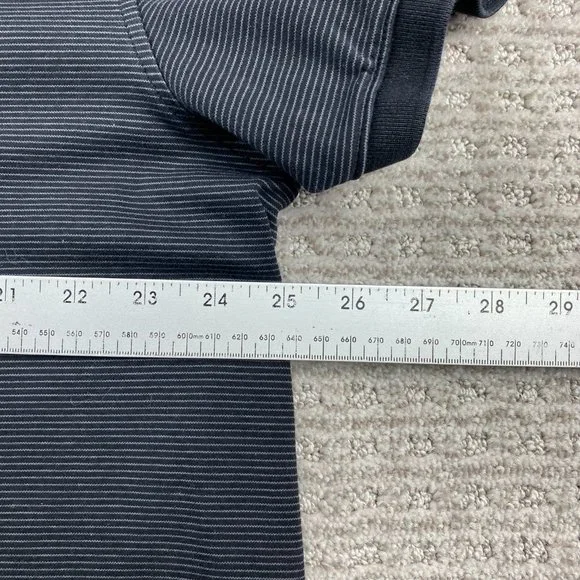 CK Calvin Klein Polo Shirt Men XXL Black Gray Striped Spell Out Chest Logo Golf - Picture 9 of 10